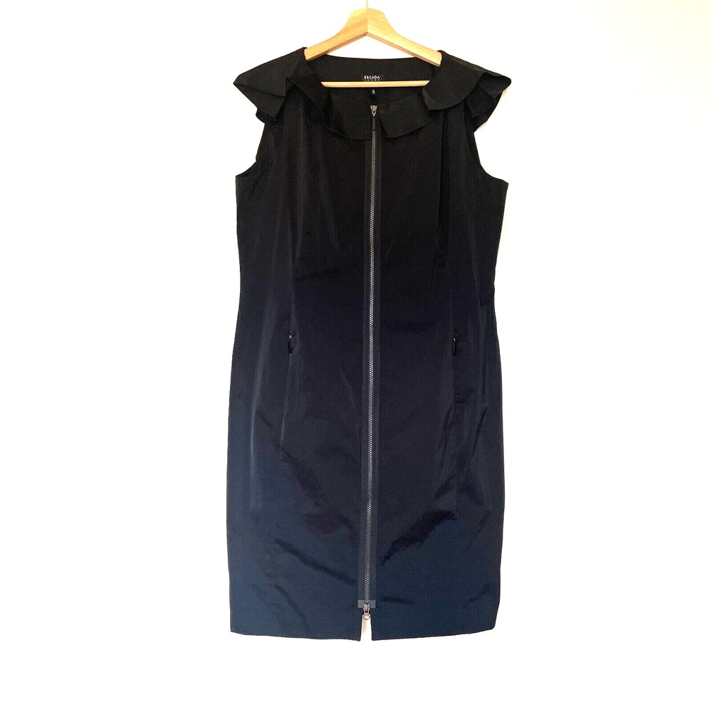 Sleeveless Black Zip-Front Dress
